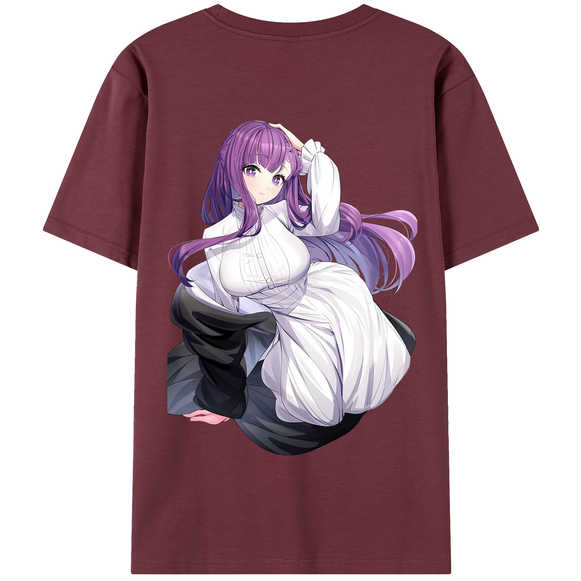 （画像用） 葬送のフリーレン Frieren 綿100％半袖Tシャツ（背面プリント）